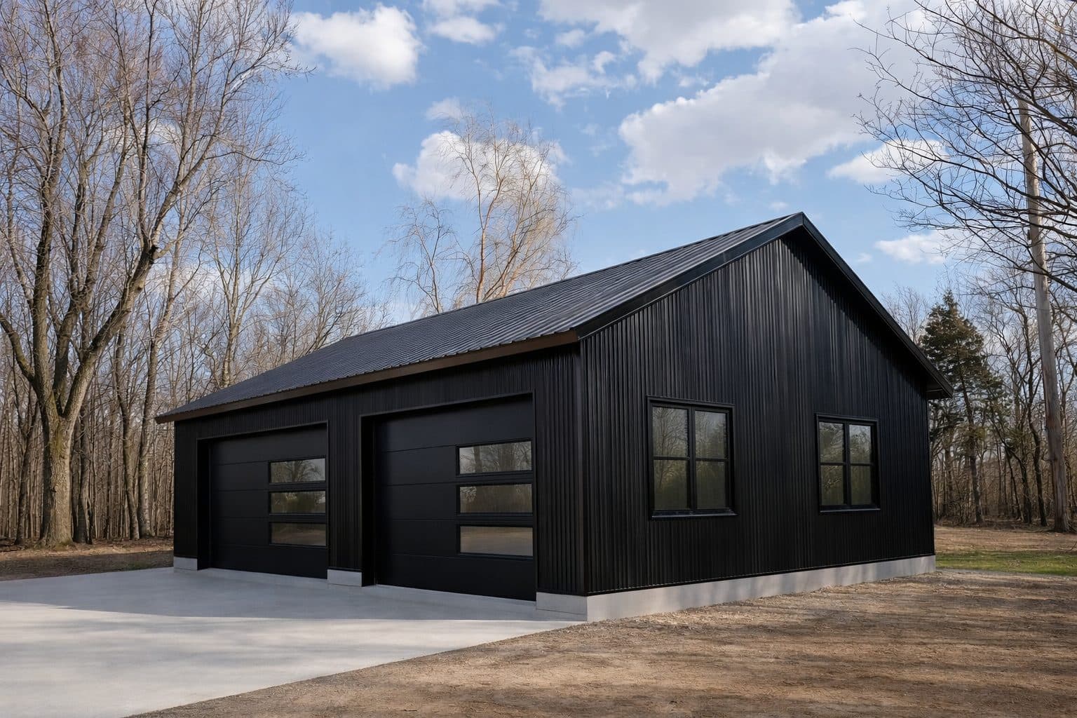 26 × 36 × 9 steel-frame garage in Oxford, Kansas