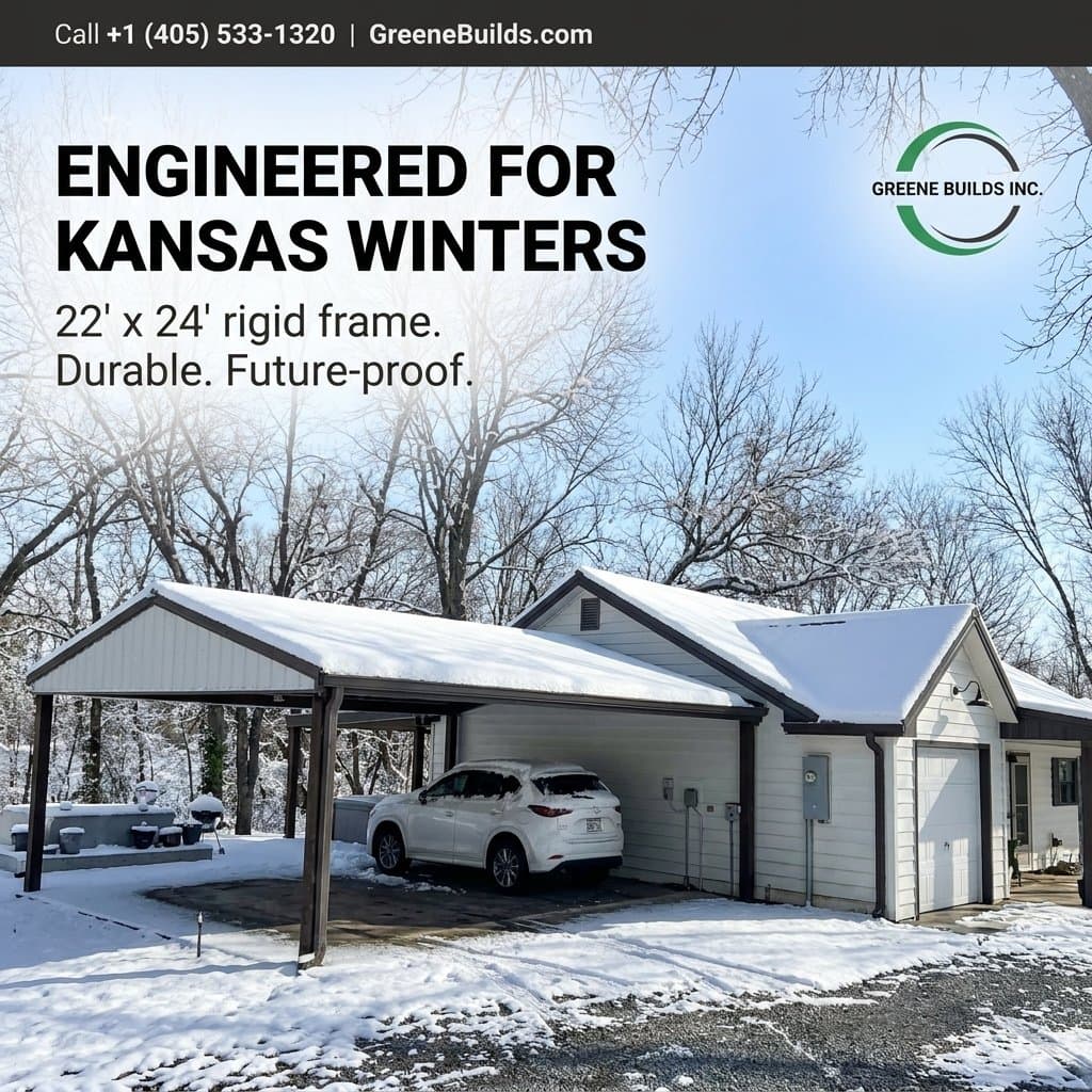 22x24 Steel Carport Sumner County Kansas