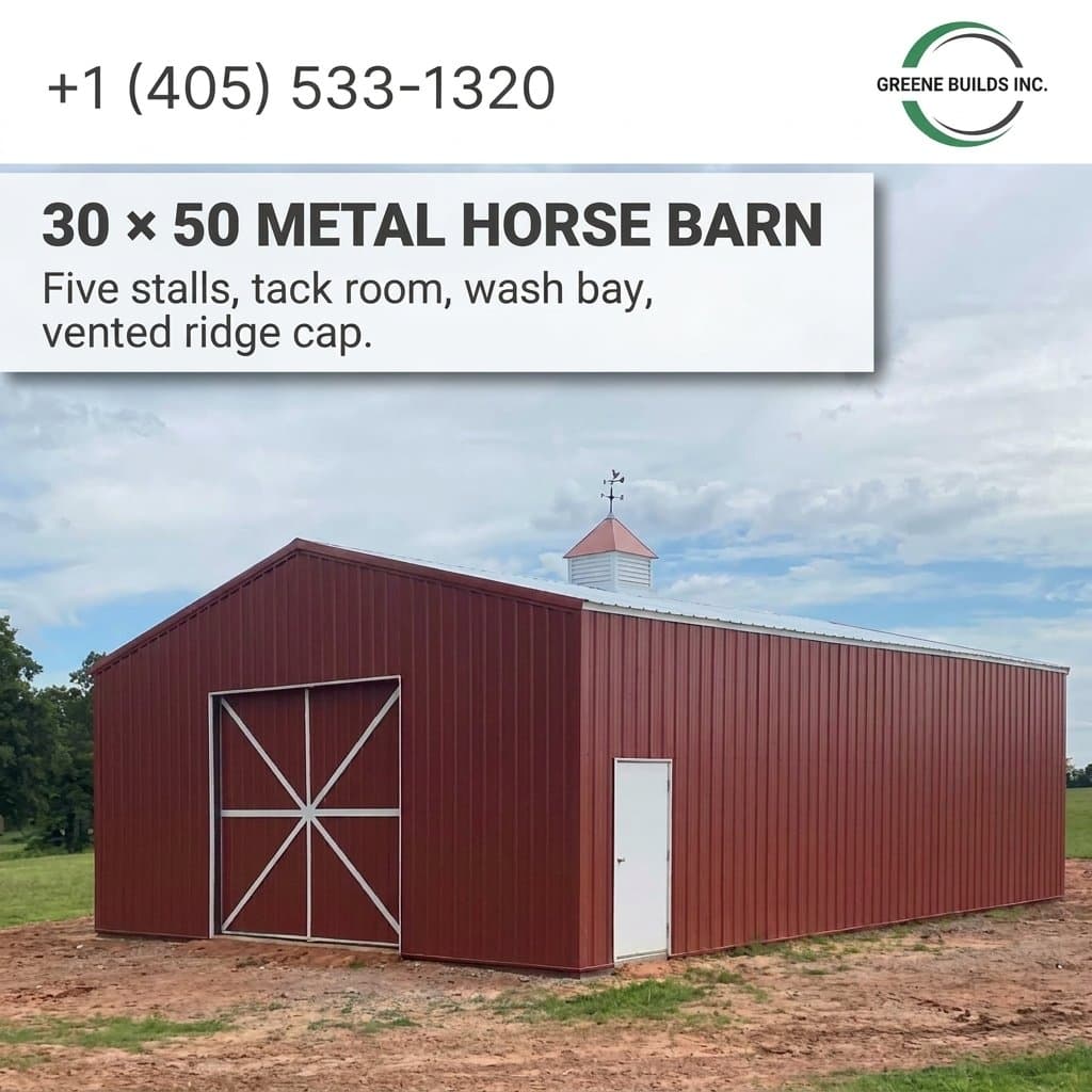 30x50 Metal Horse Barn