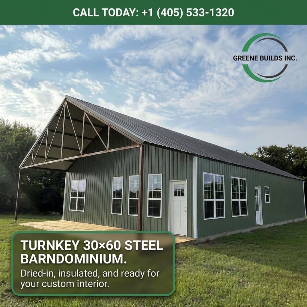30x60 Steel Truss Barndominium Claremore