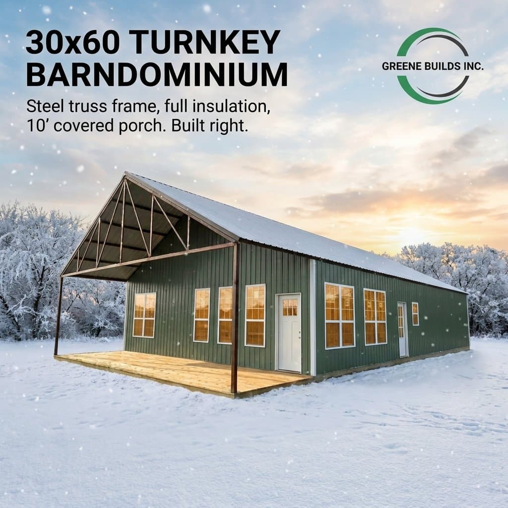 30x60 Steel Truss Barndominium Claremore