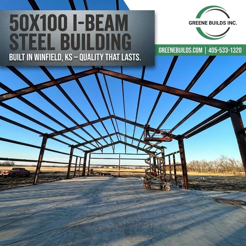 50x100 I Beam Steel Building Winfield Kansas