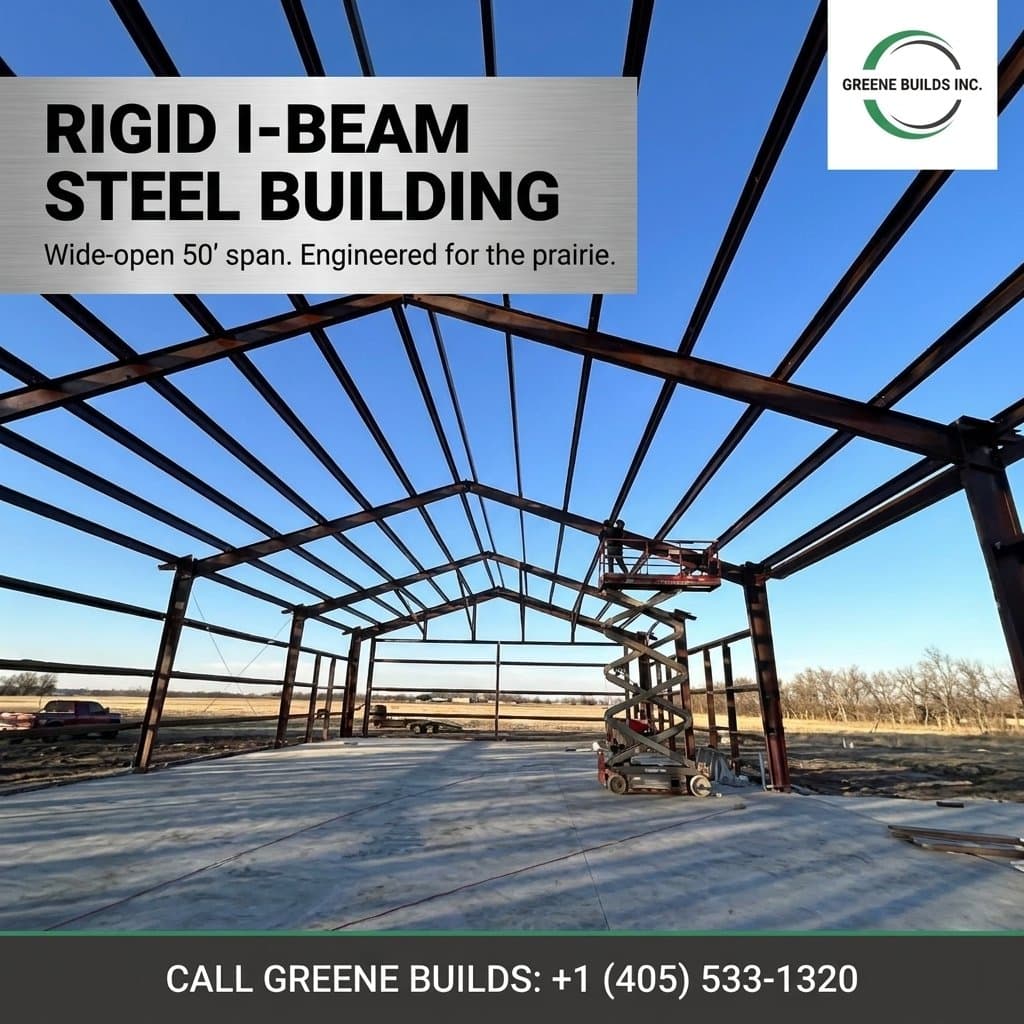 50x100 Rigid I Beam Steel Building Kansas